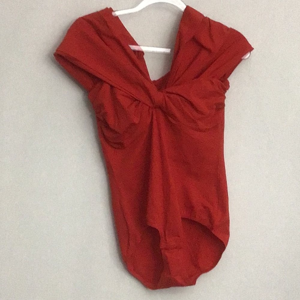 NWT Make My Lemonade Martha Red Off-Shoulder Bodysuit Size Small 36 - Picture 3 of 9